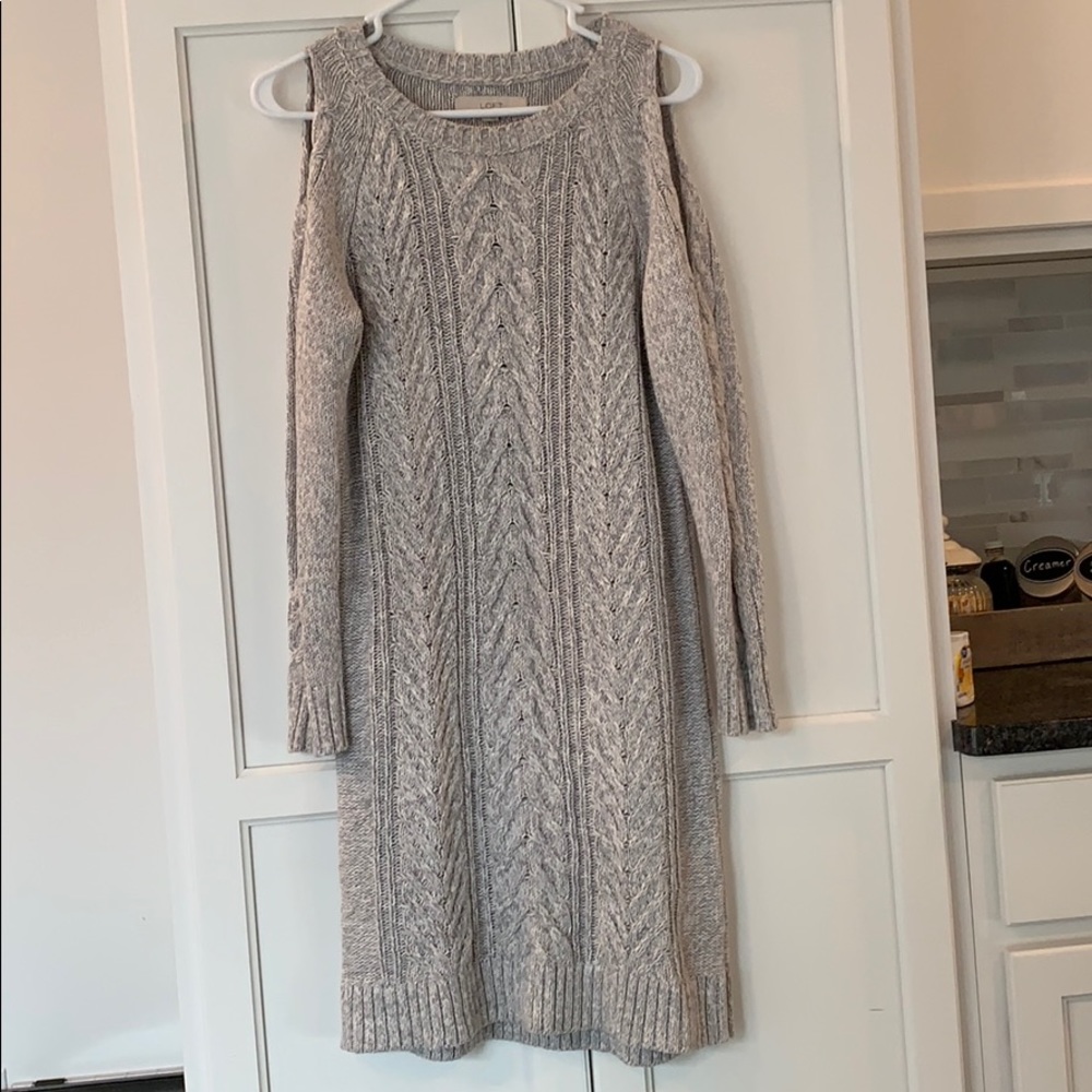 Cable Knit Cold Shoulder Dress